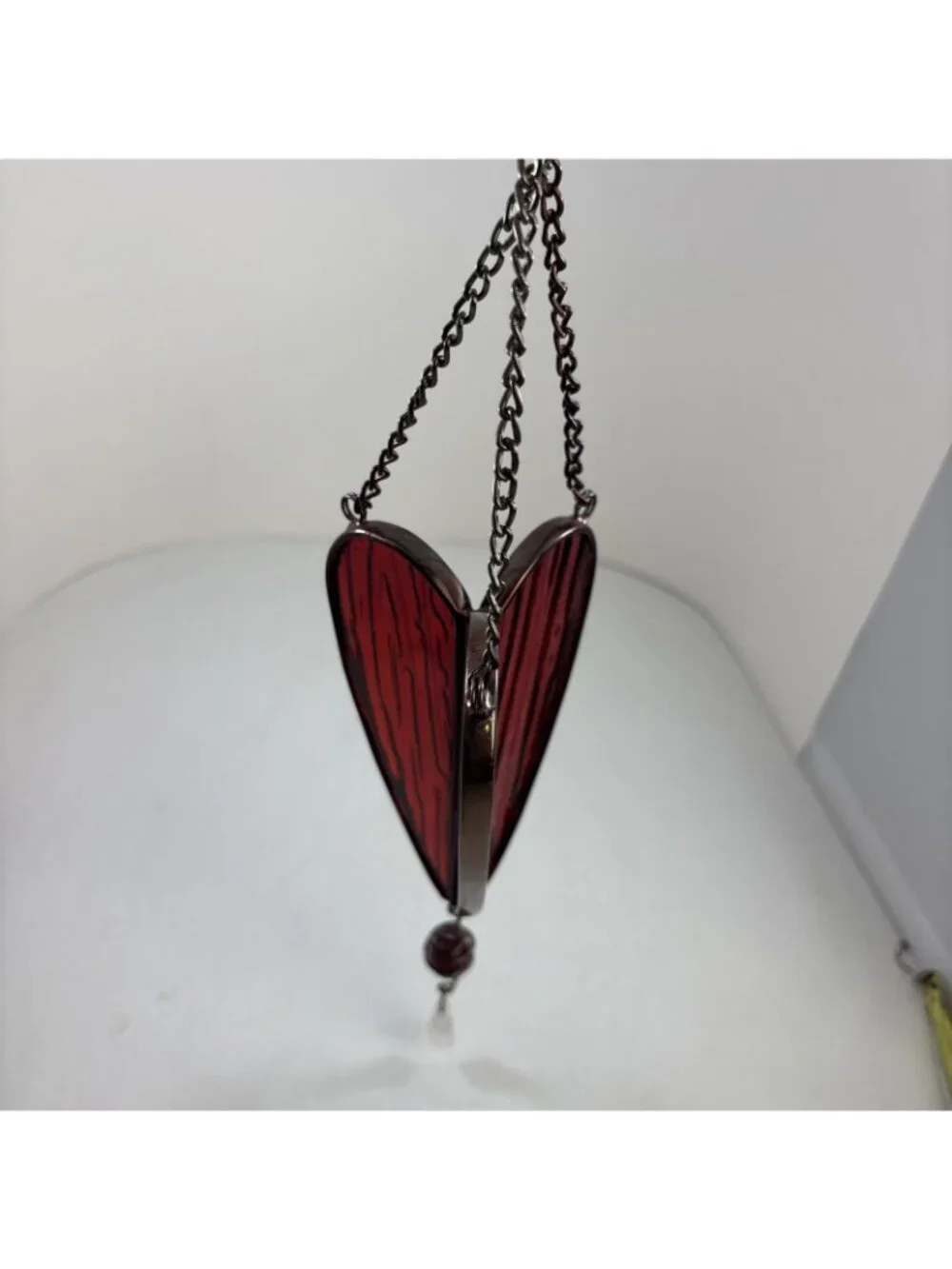 Hanging Glass 3 Dimensional Heart Clear Leaded Stained Glass